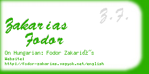 zakarias fodor business card